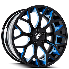 20" Forgiato Wheels Drea-ECL 2-Tone Black with Blue Window Forged Rims 
