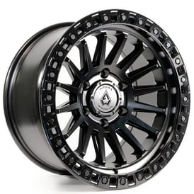 17" Arena Wheel Co A101 Mesa Satin Black Center with Gloss Black Lip Off-Road Rims   