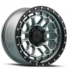 17" Reika Wheels Rambler R35 Gloss Graphite with Black Ring Flow Formed Off-Road Rims