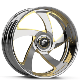 24" Forgiato Wheels SR01 Gold Accents over Chrome XL Floating Cap Forged Rims 