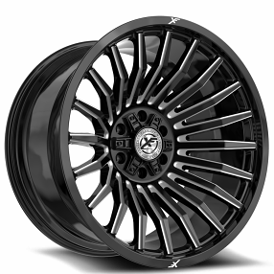 20" XF Off-Road Wheels XF-231 Gloss Black Milled Rims 