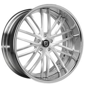 26" Lexani Forged Wheels LF-723 Brushed Silver Face with Chrome Lip Rims