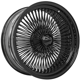 20x8" LA Wire Wheels Standard 150-Spoke Straight Lace Custom Full Gloss Black Rims 