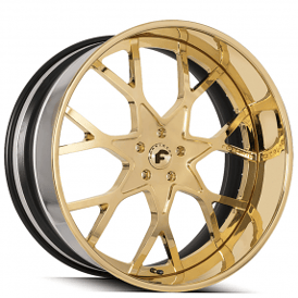 21" Forgiato Wheels Insetto Gold over Chrome with Black Inner Forged Rims 