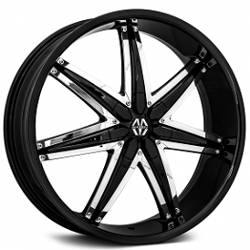 20" Massiv Wheels 923 Spline Black with Chrome Accents Rims