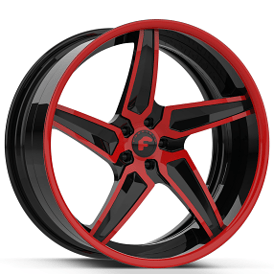 21" Forgiato Wheels G-Code ECL 2-Tone Gloss Black with Red Accents Forged Rims 