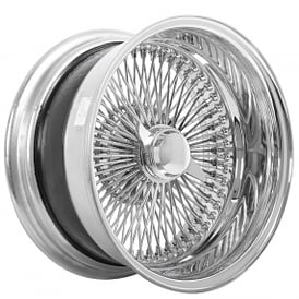 14x6" LA Wire Wheels Reverse 100-Spoke Straight Lace Chrome Rims
