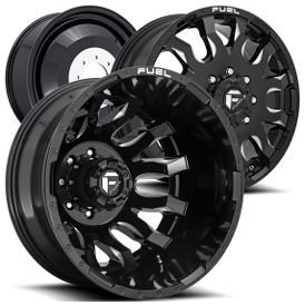 20" Fuel Wheels D673 Blitz Dually Gloss Black Milled Off-Road Rims