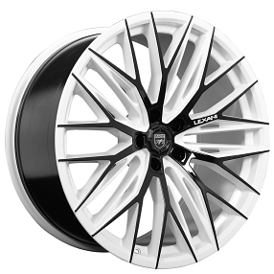 22" Lexani Wheels Aries Custom Gloss White with Black Face Rims 