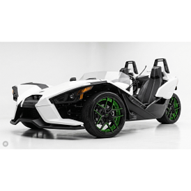 20" AC Wheels Divino Gloss Black with Candy Green Milled and Inner Deep Concave Polaris Slingshot / 3-Wheeler Rims