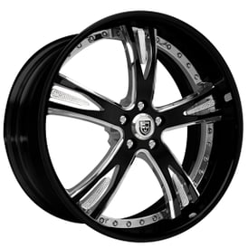 20" Staggered Lexani Forged Wheels LF-706 Gloss Black with Crystal Inserts and Chrome Accents Rims