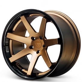 22x9" Ferrada FR1 Matte Bronze with Gloss Black Lip Wheels (5x112/114/120, +30mm)