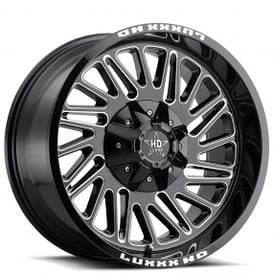 20" Luxxx HD Wheels LHD19 Gloss Black Milled Off-Road Rims