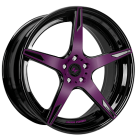21" Lexani Forged Wheels LZ-103 Gloss Black with Custom Color Matching Purple Face Rims