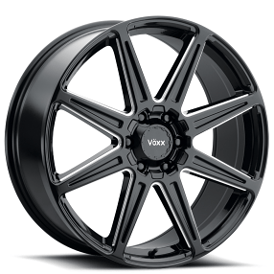 20" Voxx Wheels Rocca Gloss Black Milled Spokes Rims