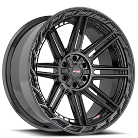 20" Vortek Off-Road VRP-501 Turbo Gloss Black Rims   