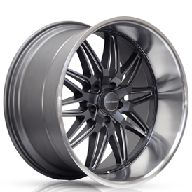 22" Corsart Wheels R508 Alcatraz Matte Gunmetal Milled with Diamond Cut Lip Rims