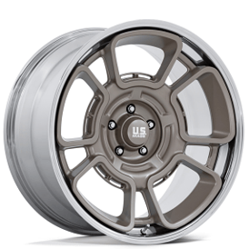 20" U.S. Mags Wheels Flagstaff UC147 Pewter with Chrome Lip Fusion Forged Rims