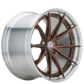 21" HRE Wheels S104SC Frozen Polished Bronze Center with Brushed Clear Barrel Forged Rims
