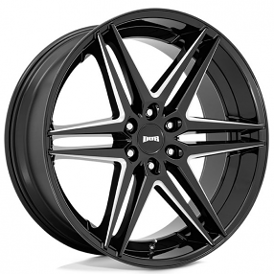 26" Dub Wheels Dirty Dog S267 Gloss Black Milled Rims