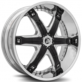 28" Diablo Wheels Fury Chrome with Black Insert Rims