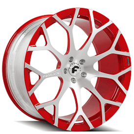 20" Forgiato Wheels Drea-M Gloss Red with Brushed Silver Face Forged Rims 