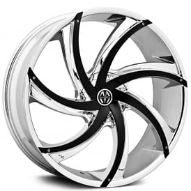 20" Massiv Wheels 920 Turbino Chrome with Black Accents Rims