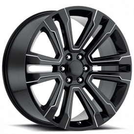 22" Cadillac Escalade Wheels FR 72 Black Ball Milled OEM Replica Rims 