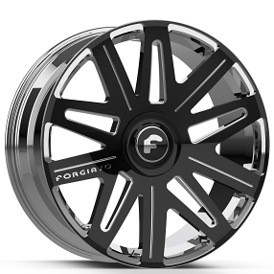 20" Forgiato Wheels 713-1-M Black Milled Face with Chrome XL Floating Caps Forged Rims