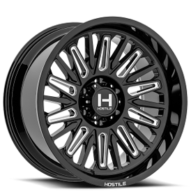 20" Hostile Wheels H143 Rampage Black Milled Off-Road Rims