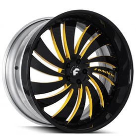 22" Forgiato Wheels Canale-L Custom 2 Tone Face with Gloss Black Lip Forged Rims