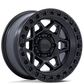 17" KMC Wheels KM553 Torx Matte Black with Gloss Black Lip Off-Road Rims