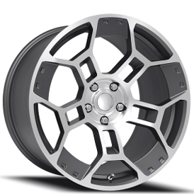 19" Mustang GT-D Wheels FR 701F Satin Gunmetal with Machined Face Flow Formed OEM Replica Rims