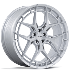 22" Niche Wheels NC286 Riviera Gloss Silver with Brushed Face Flow Formed Rims