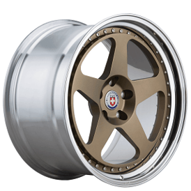 22" HRE Wheels 305 Satin Bronze Center with Polished Clear Barrel Forged Rims