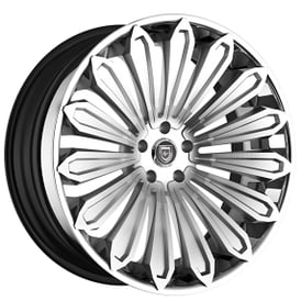 22" Staggered Lexani Forged Wheels LZ-757 Crypto Brushed Face with Chrome Lip Rims