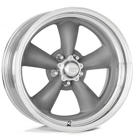 18" Staggered American Racing Wheels Vintage VN205 Classic Torq Thrust II Custom Torq Thrust Gray with Polished Lip Rims