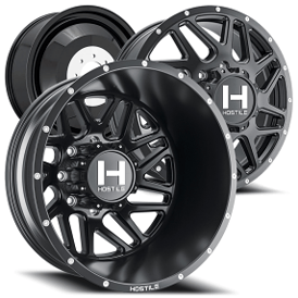 20" Hostile Wheels H401 Sprocket Dually Satin Black Off-Road Rims
