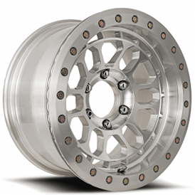 17" Reika Wheels Rambler Beadlock R35B Machined Clear Flow Formed Off-Road Rims