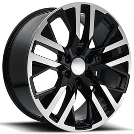 24" GMC CarbonPro Wheels FR 96 Black Machined Face OEM Replica Rims