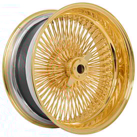 20x8" LA Wire Wheels Reverse 150-Spoke Straight Lace Gold Heavy Duty Knock-Off Rims 