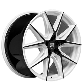 22" Lexani Wheels Hyper Custom Gloss White with Black Face Rims 