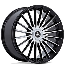 24" Asanti Wheels AB048 Viceroy Gloss Black with Machined Face Rims