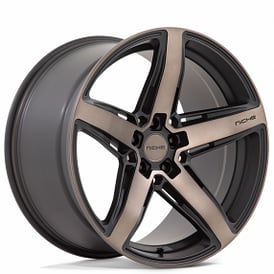 20" Staggered Niche Wheels M271 Teramo Matte Black with Double Dark Tint Rims