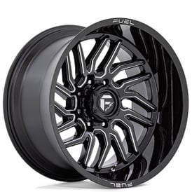 20" Fuel Wheels D807 Hurricane Gloss Black Milled Off-Road Rims