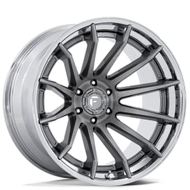 20" Fuel Wheels FC403 Burn Platinum with Chrome Lip Off-Road Fusion Forged Rims