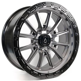 20" Arena Wheel Co A106 Trek Gunmetal Center with Gloss Black Lip Off-Road Rims   