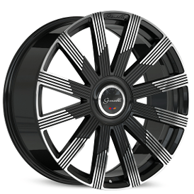24" Gianelle Wheels Beirut Gloss Black Machined Flow Formed Floating Cap Rims