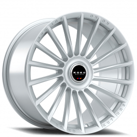 24" Koko Kuture Wheels URFA Gloss Silver Flow Formed Floating Cap Rims
