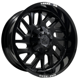 20" Luxxx HD Wheels LHD18 Satin Black Face with Gloss Black Lip Off-Road Rims